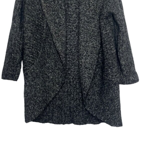 Talbots Open Front Cardigan Sweater Small Petite SP Black White Alpaca Blend - Picture 4 of 6